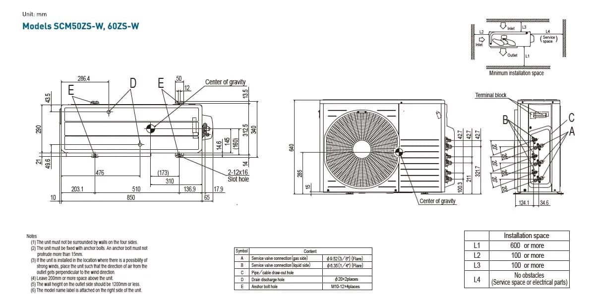 Mitsubishi SCM60ZS-W Multi-split buitenunit - 6.0 kW foto 2