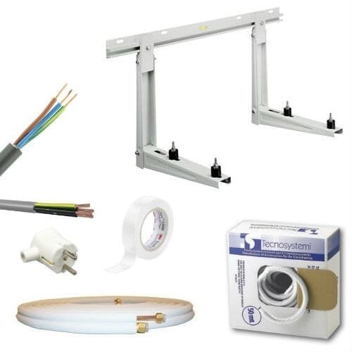 Compleet installatiepakket 1/4x1/2 inclusief muurbeugel 10m