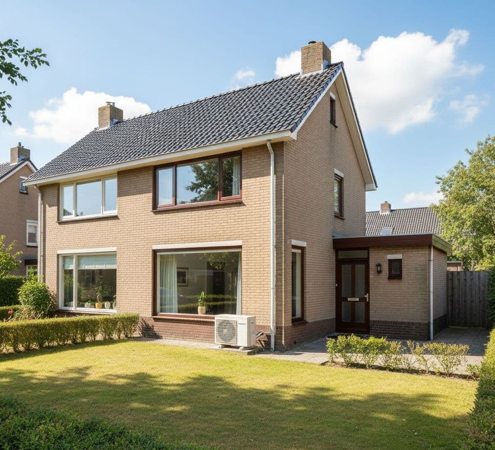 Vrijstaande woning met zonnepanelen op het dak