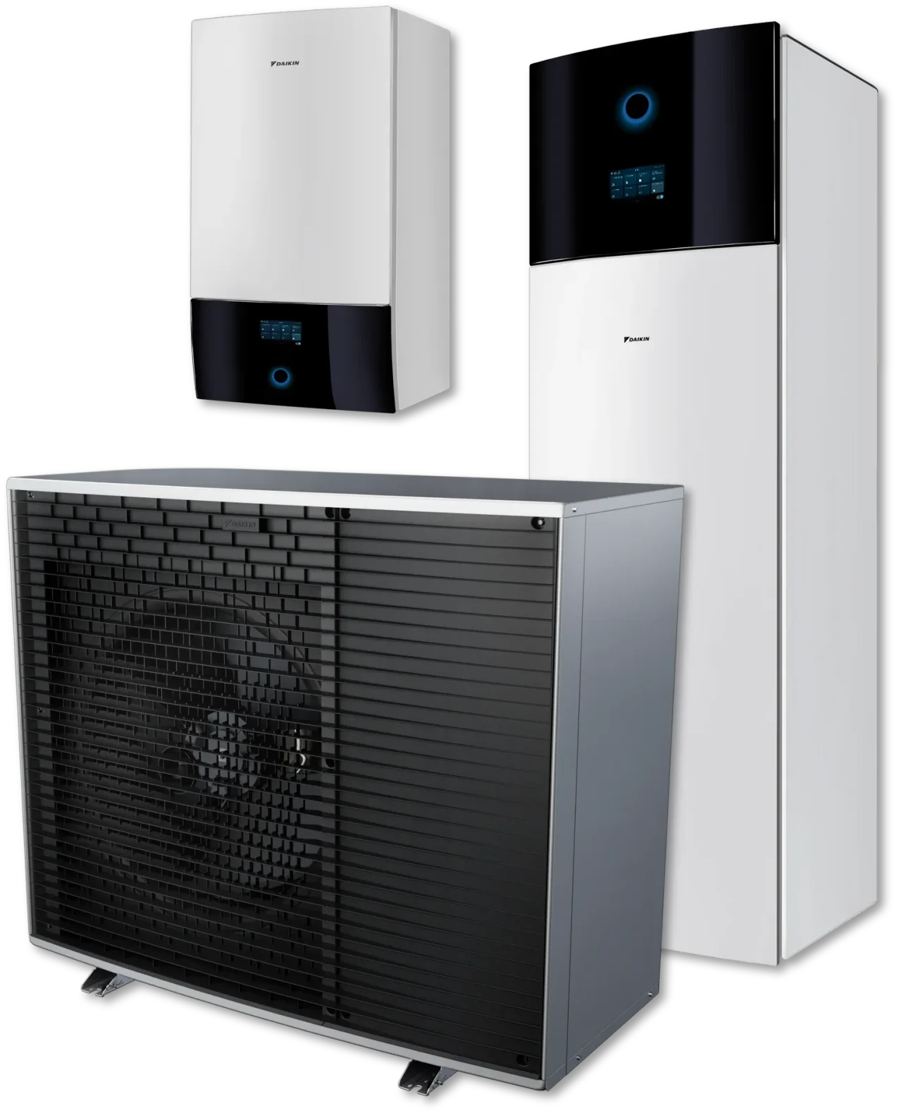 Daikin Altherma 4 productlijn: wandmodel, vloermodel met boiler en buitenunit